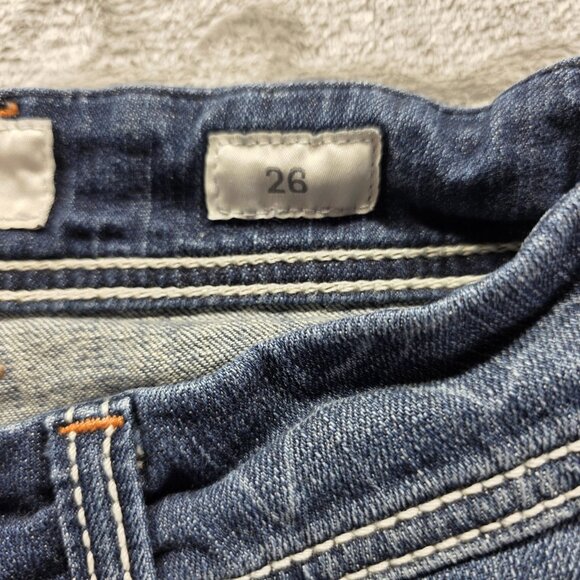 BKE Denim Stella Jeans Womens 26 Blue Straight Leg Raw Hem Stretch Style BPL1404 - Picture 6 of 12